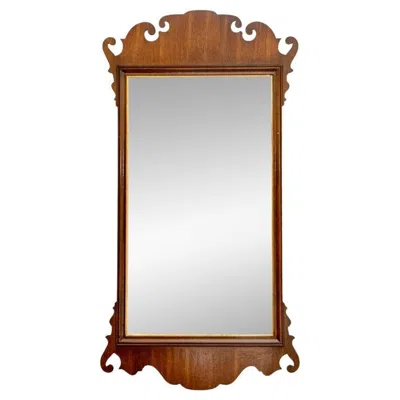 Pre-owned Friedman Brothers Friedman Bros. Williamsburg Mahogany Chippendale Beveled Mirror In Brown