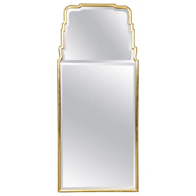 Pre-owned Friedman Brothers Hollywood Regency Style Carved Gilt Beveled Glass Mirror Attr.  In Gray