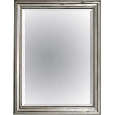 Friedman Brothers Jamestown Modern & Contemporary Beveled Accent Mirror In Silver