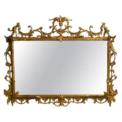 Pre-owned Friedman Brothers , Large Ornate Wall Mirror, Giltwood, Mirror, Usa, 1950s In Brown