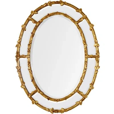 Friedman Brothers Oak Leaves And Acorns Traditional Beveled Accent Mirror In Gold