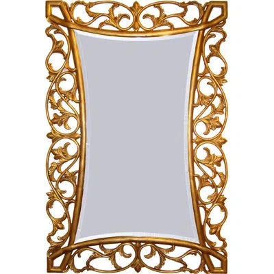 Friedman Brothers Ornate Glam Beveled Accent Mirror In Gold