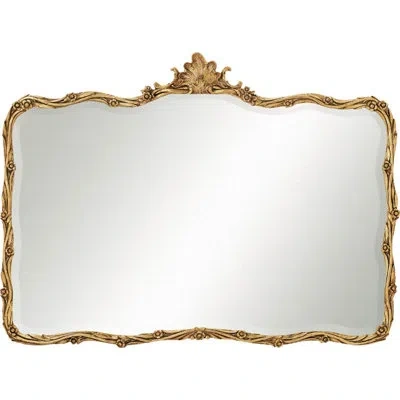 Friedman Brothers The Cromwell Traditional Beveled Overmantel Mirror In Gold