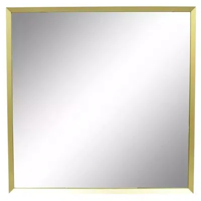 Pre-owned Friedman Brothers Vintage  Brass Frame Modernist 38" Square Modern Wall Mirror In Gray