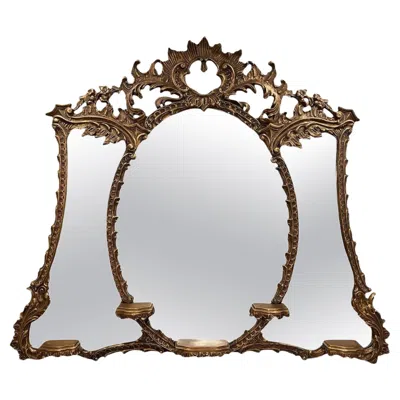 Pre-owned Friedman Brothers Vintage Louis Xv Style Giltwood Carved Mirror By  In Brown