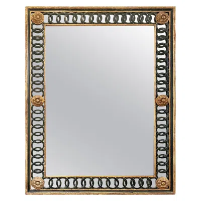 Pre-owned Friedman Brothers Vintage Neoclassical Style Mirror With Interlocking Rings By  In Brown