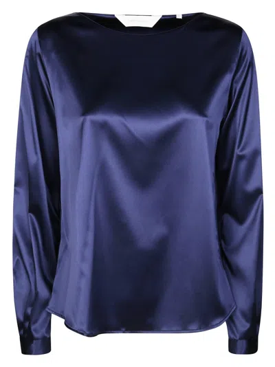 Friedman Satin Blouse With Classic Silhouette In Multi