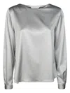 Friedman Satin Blouse With Lustrous Finish In White