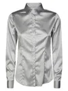 Friedman Satin Shirt With Classic Collar In Multi