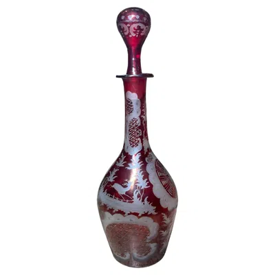 Pre-owned Friedrich Egermann Bohemian Red Glass Small Decanter