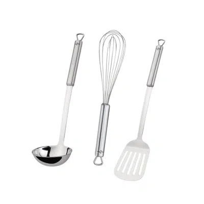 Frieling 3 Piece Stainless Steel Cooking Utensil Set In Silver