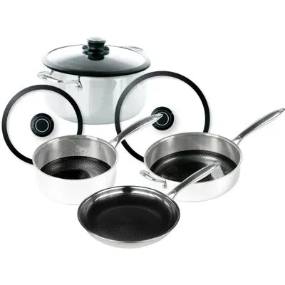 Frieling 7 Piece Stainless Steel Non Stick Cube Cookware Set In Silver;black