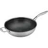 Frieling Black Cube 12-1/2 Inch Stainless/nonstick Hybrid Wok In Silver