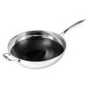 Frieling Black Cube Hybrid Quick Release Wok In Silver;black
