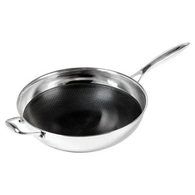 Frieling Black Cube Hybrid Quick Release Wok In Silver;black