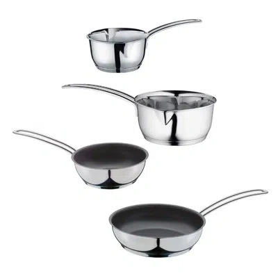 Frieling Capri 4 Piece Non-stick Stainless Steel Cookware Set In Silver
