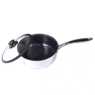 Frieling Ceramicqr, Saucepan W/ Lid, 6.5" Dia. In Silver;black