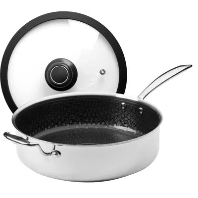 Frieling Ceramicqr, Saute Pan W/ Lid, 11" Dia. In Silver;black