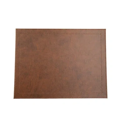Frieling Davanti By  Classic Luxe Placemats Set Of 6, Rectangular 16.5 X 12.5 Inch Indoor Outdoor Ta In Brown