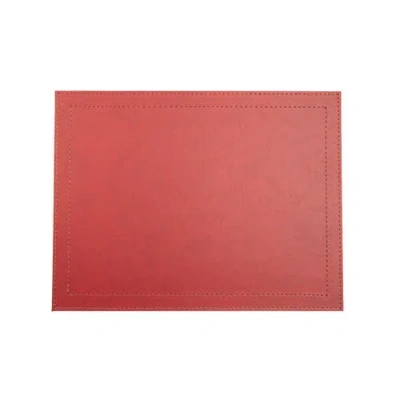 Frieling Davanti By  Classic Luxe Placemats Set Of 6, Rectangular 16.5 X 12.5 Inch Indoor Outdoor Ta In Red