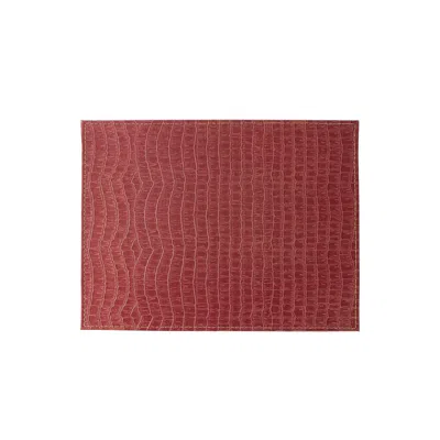Frieling Davanti By  Crocodile Placemats Set Of 6, Rectangular 16.5 X 12.5 Inch Indoor Outdoor Table  In Brown