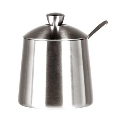 Frieling Sugar Bowl W/ Spoon, Brushed Finish, 10 Fl. Oz. In Silver