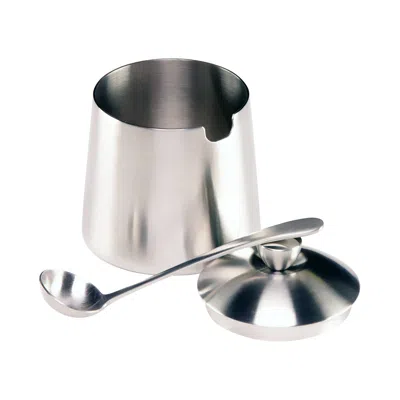 Frieling Sugar Bowl With Spoon, Brushed Stainless Steel Finish, 10-ounce In Silver