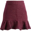 Friends Like These Bouclé Miniskirt In Red