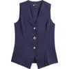 Friends Like These Button Front Vest In Black