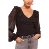 Friends Like These Dobby Balloon Sleeve Rib Top