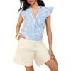 FRIENDS LIKE THESE FRIENDS LIKE THESE FLORAL FLUTTER SLEEVE TOP