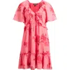 Friends Like These Floral Print Ruffle Chiffon Minidress In Pink