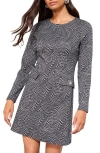 Friends Like These Long Sleeve Check Minidress In Gray