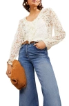 Friends Like These Long Sleeve Lace Ruffle Top In White