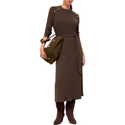 Friends Like These Long Sleeve Sweater Dress In Brown