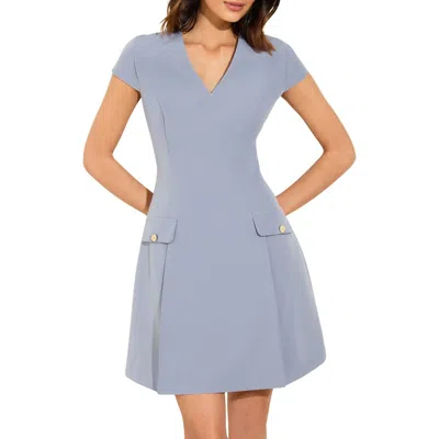 Friends Like These Pinny Fit & Flare Dress In Blue