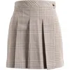 Friends Like These Pleated Check Miniskirt In Brown