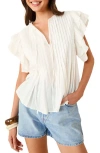 Friends Like These Pleated Flutter Sleeve Top