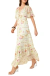 Friends Like These Print Ruffle Tiered Chiffon Maxi Dress