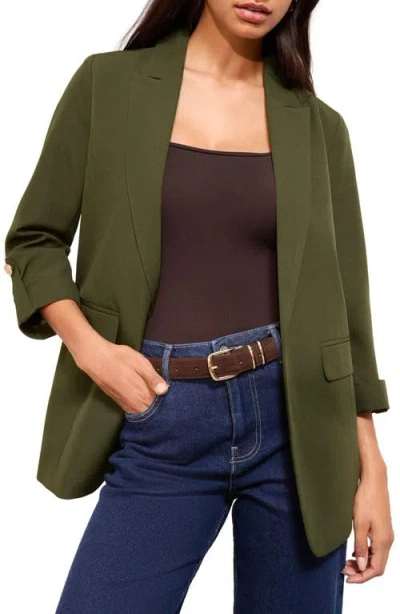 Friends Like These Roll-tab Sleeve Blazer In Green