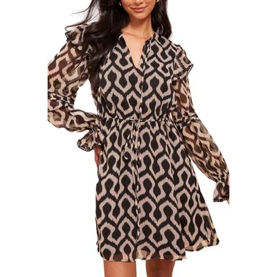 Friends Like These Ruffle Long Sleeve Chiffon Minidress