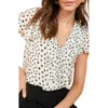 Friends Like These Spot Print Ruffle Top In White