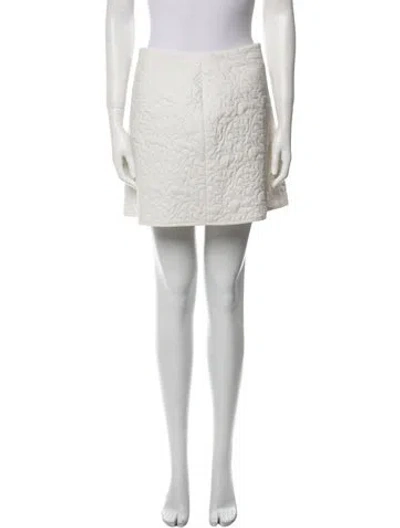 Pre-owned Friends With Frank. Embroidered Accent Mini Skirt In White