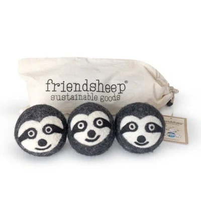 Friendsheep Wool Dryer Balls Xl Set Of 3 In Black