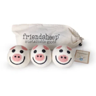 Friendsheep Wool Dryer Balls Xl Set Of 3 In White
