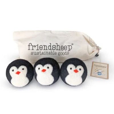 Friendsheep Wool Dryer Balls Xl Set Of 3 In Black