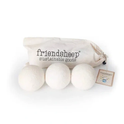 Friendsheep Wool Dryer Balls Xl Set Of 3 In White