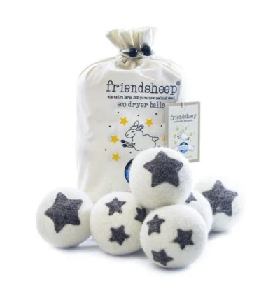 Friendsheep Wool Dryer Balls Xl Set Of 6 In White