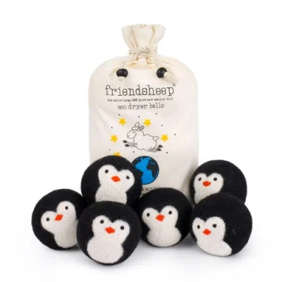 Friendsheep Wool Dryer Balls Xl Set Of 6 In Black
