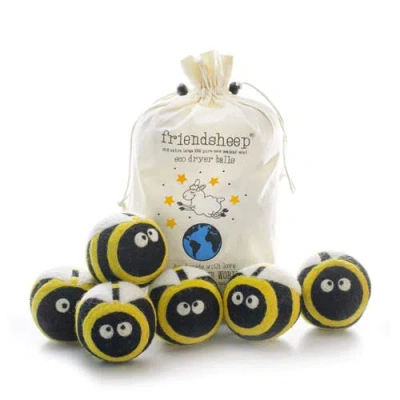 Friendsheep Wool Dryer Balls Xl Set Of 6 In Black